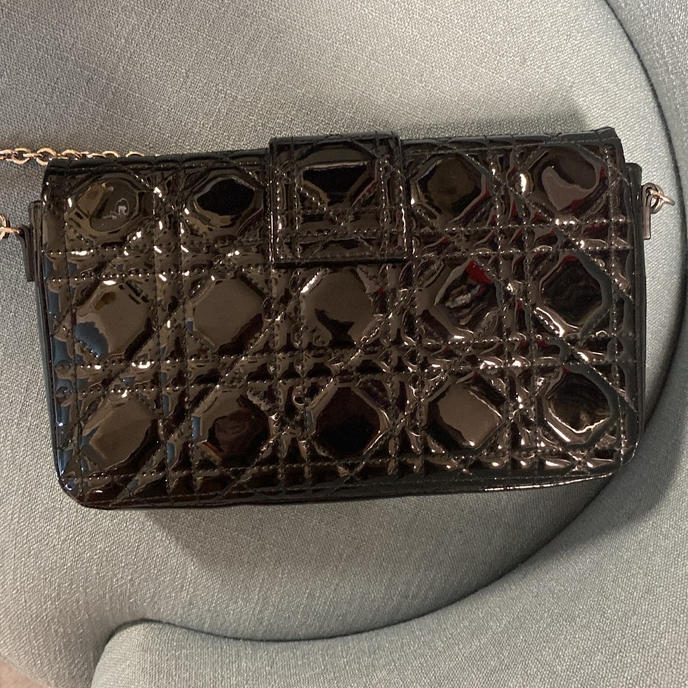 Christian Dior Authentic Small Cannage Miss Dior Patent Leather Black Crossbody - Picture 9 of 9